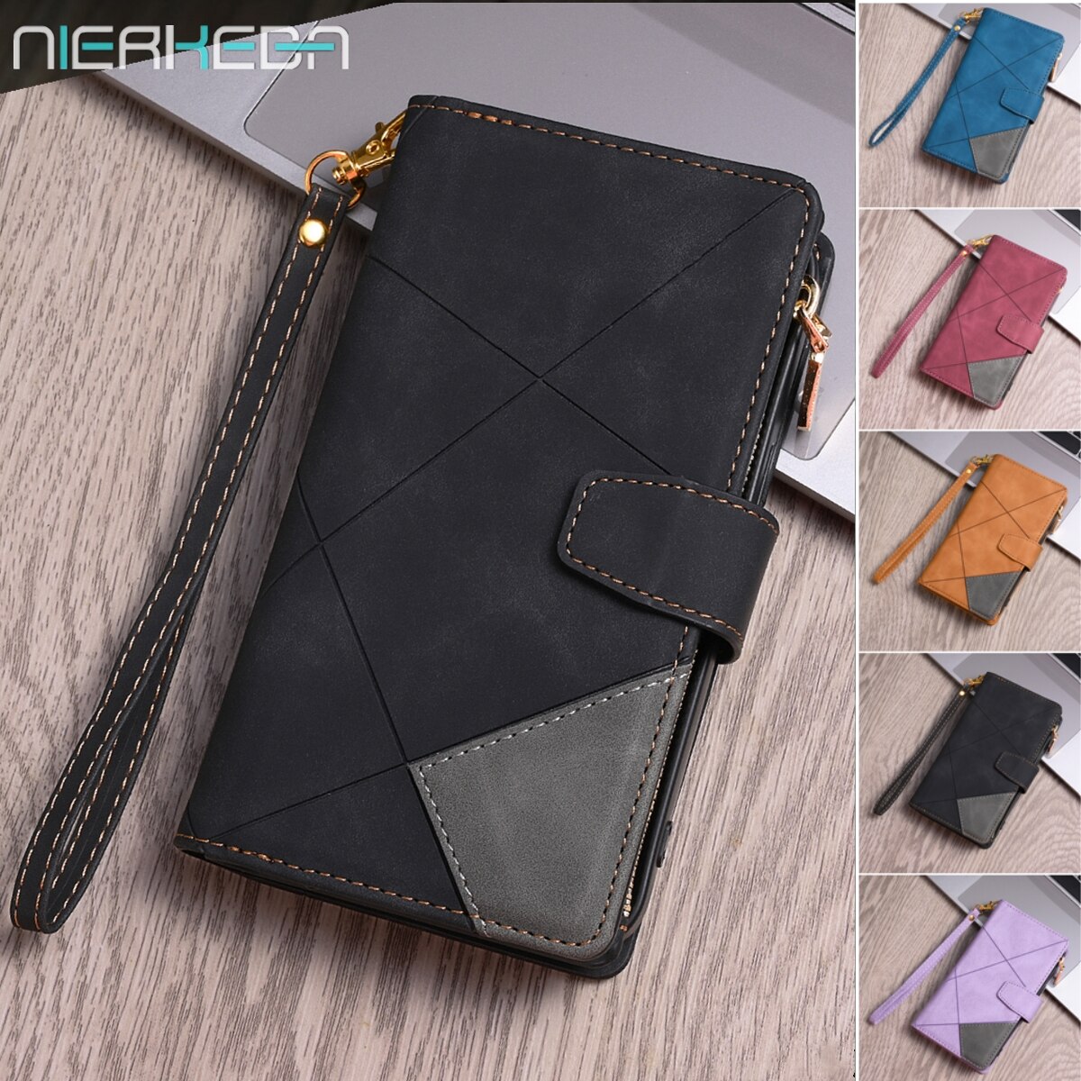 Business Leather Case For iPhone 14 13 12 Pro Max 11 XR XS Max 8 7 Plus SE 2022 Mini Magnetic Flip Wallet Cards Slot Phone Cover