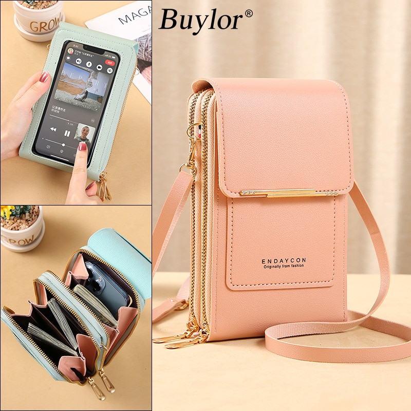 Buylor Women's Bag 2022 Touch Screen Cell Phone Purse Wallets Soft Leather Strap Handbag Female Crossbody Shoulder Bags of Women