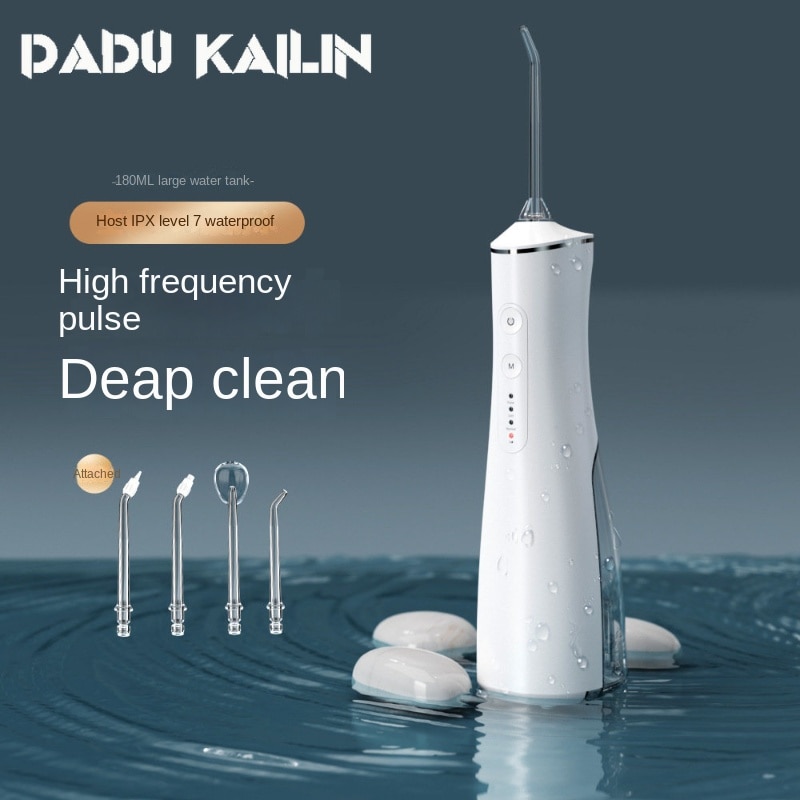 CE Certified Oral Irrigator with Battery and Pulse for Removing Tartar and Cleaning Teeth, Water Flosser Portable and Waterproof