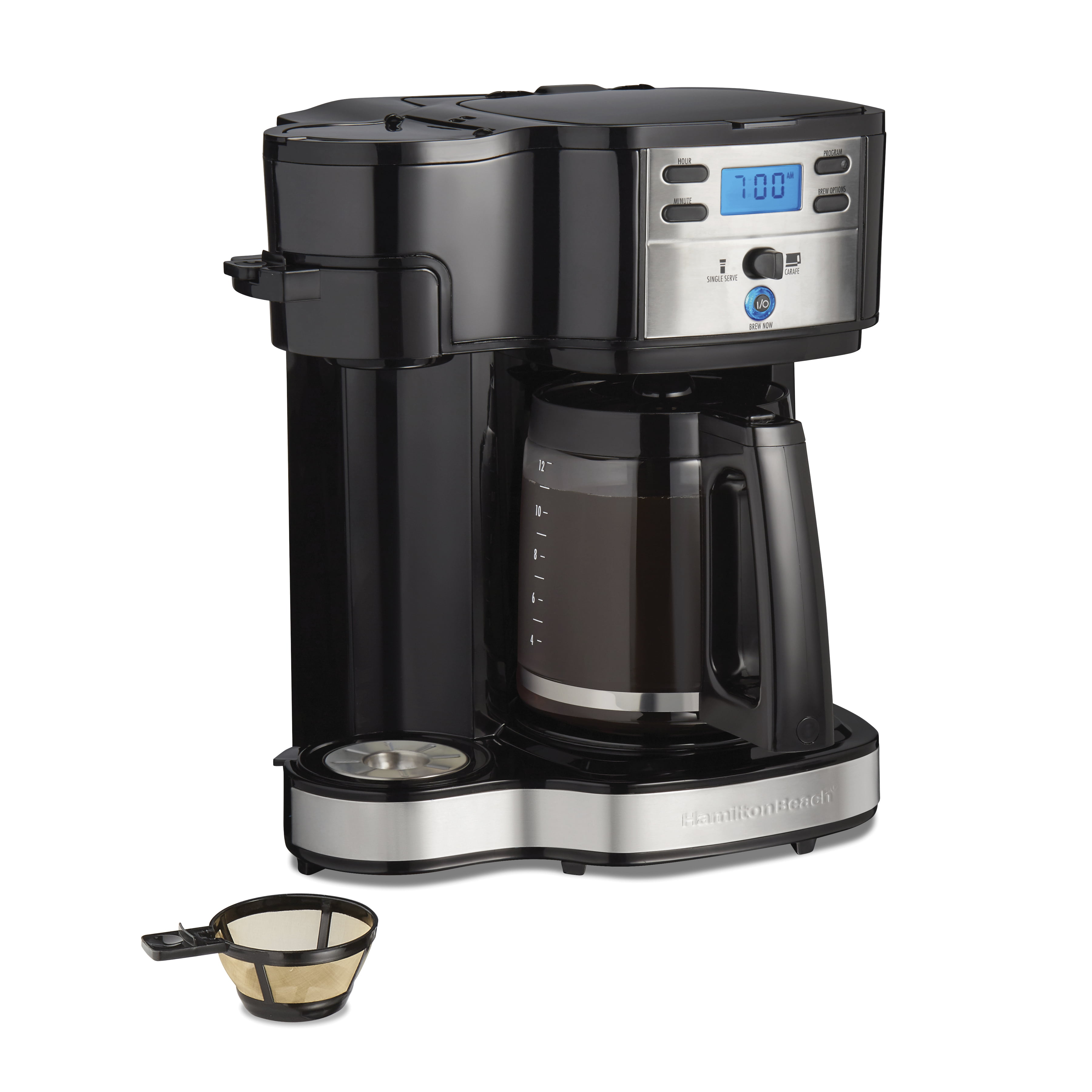 2-Way Programmable Coffee Maker, Single-Serve or 12 Cups