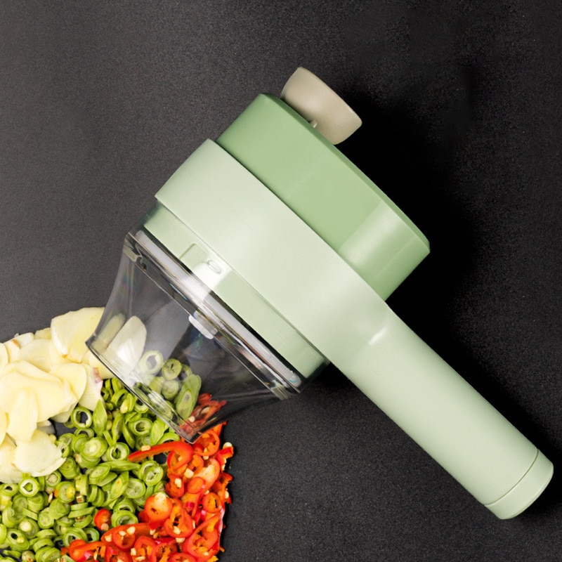 Electric Vegetable Blender Multi Functional Garlic Puree Mixer Wireless Garlic Chopper Pressing Mixer Food Slicer for Kitchen