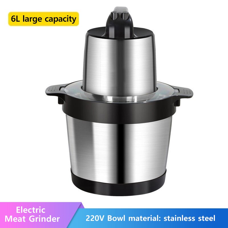 6L Multifunction Electric Meat Grinder Commercial Stainless Steel Vegetable Fruit Food Processor Chopper Food Grinder Mixer