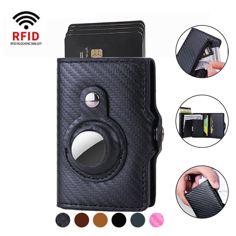 2022 New Rfid Card Holder Men Women Airtag Wallet Money Bag Leather Purse Slim Thin Wallets For Apple AirTags Tracker Air Tag