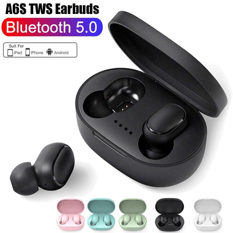 A6S TWS Fone Bluetooth Earphones Wireless Headphones Noise Stereo Sound Cancelling Earbuds With Mic Wireless Bluetooth Headset