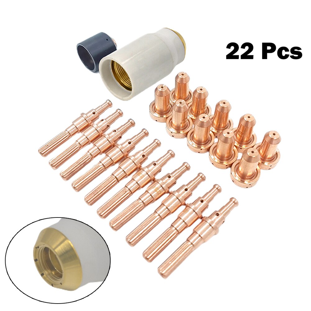 22pcs 9-8215 9-8211 9-8213 9-8237 Plasma Electrode Tips Kit 80A For SL60 SL100 WS PK22 Metal Plasma Torch Nozzle 9-8211WSP-10018