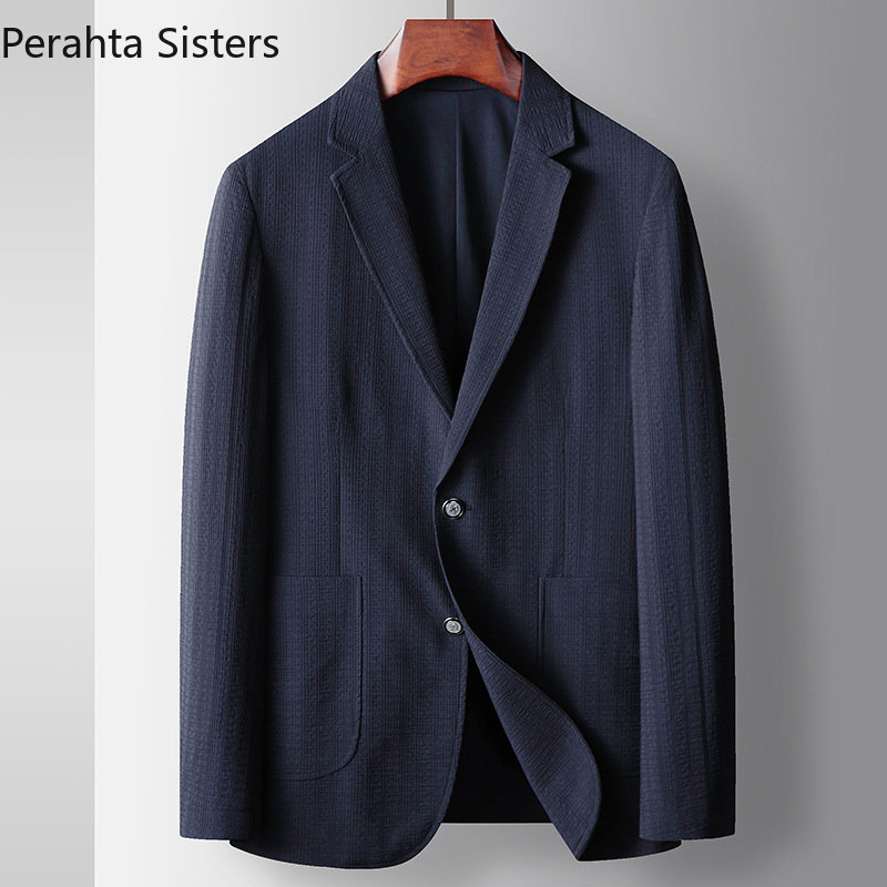 Brand Top Quality Men Blazers 2023 New Spring Autumn Thin Section Micro-elastic Iron-free Luxury Business Suit Jacket M-XXXL